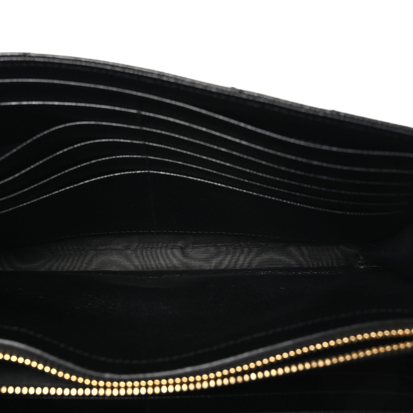 Grain De Poudre Matelasse Chevron Monogram Chain Wallet Black