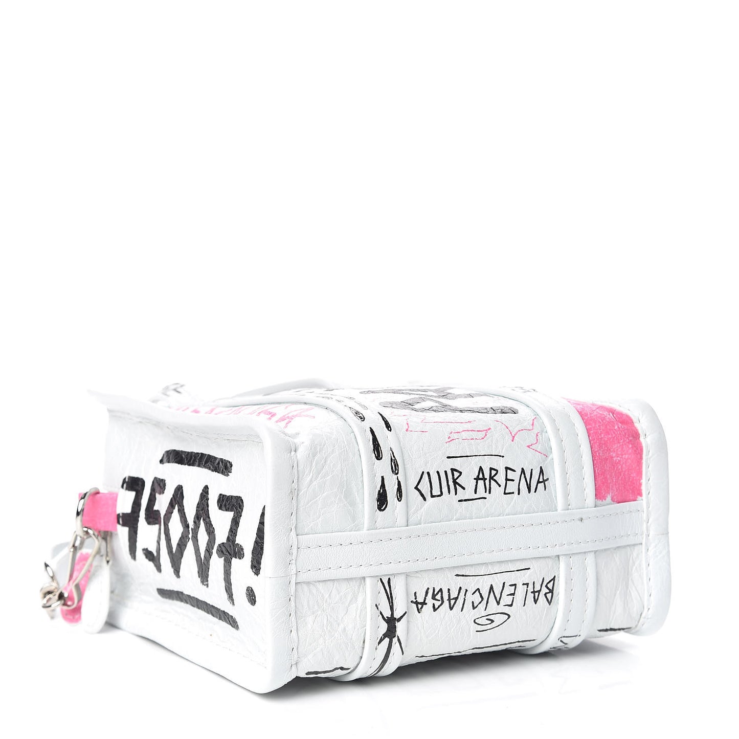 Agneau Arena Graffiti All Over XXS Bazar Shopper Tote White Multicolor