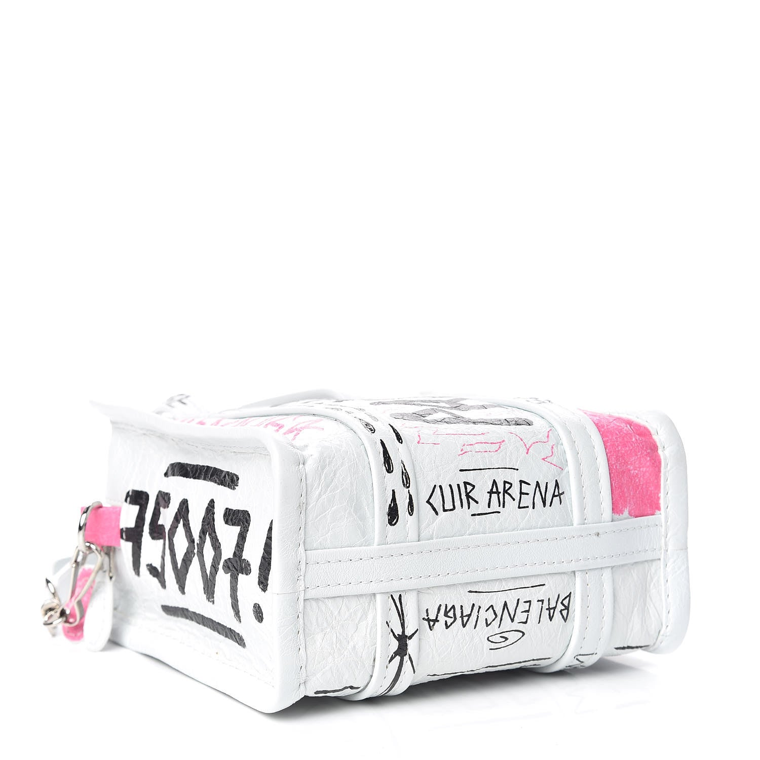 Balenciaga Agneau Arena Graffiti All Over XXS Bazar Shopper Tote White Multicolor 4 of 10