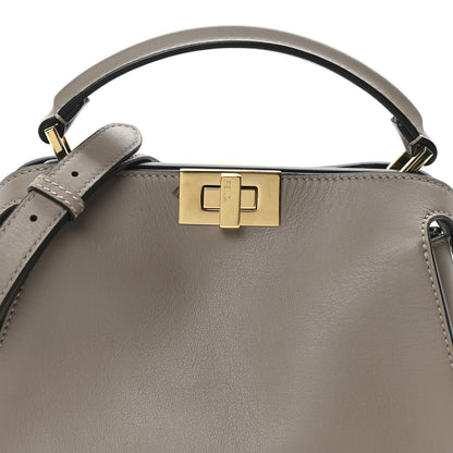 Fendi Vitello Tahiti Burro Medium Peekaboo Iconic Essentially Satchel Tortora Black 7 of 9