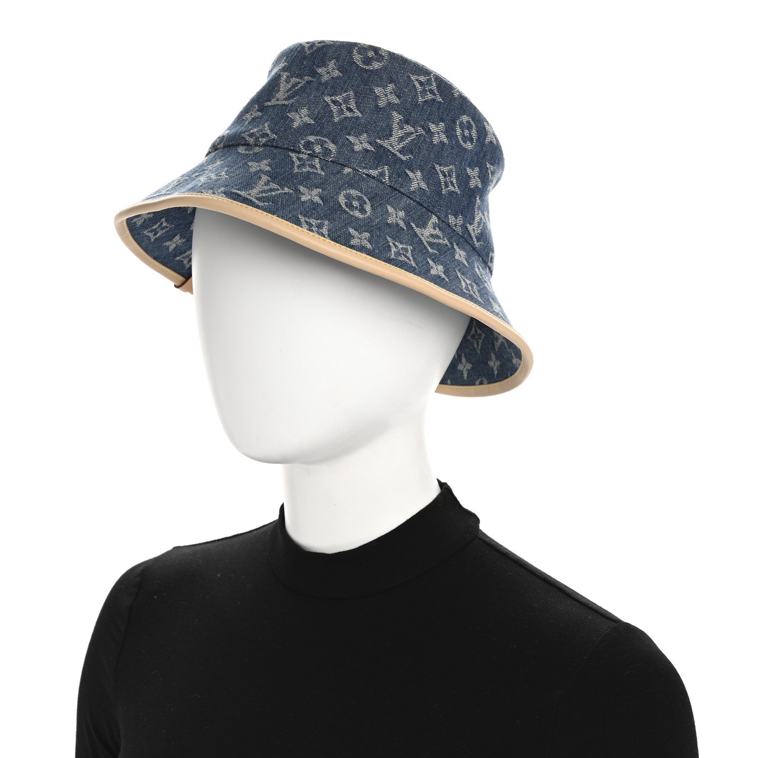 Louis Vuitton Monogram Denim Jacquard LV Remix Bucket Hat Blue 2 of 8