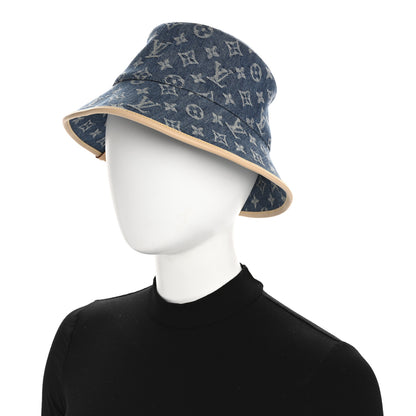 Louis Vuitton Monogram Denim Jacquard LV Remix Bucket Hat Blue 2 of 8