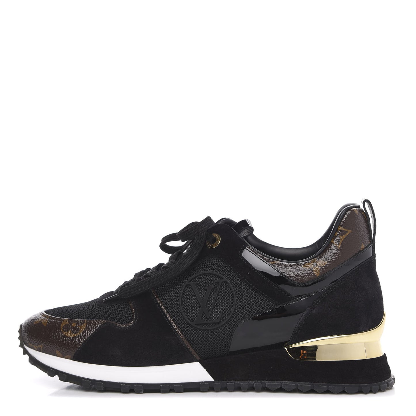 Suede Monogram Run Away Sneakers 40 Black