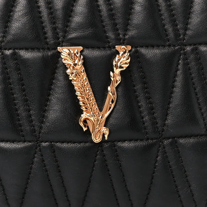 Versace Nappa Quilted Virtus Shoulder Bag Black 9 of 12