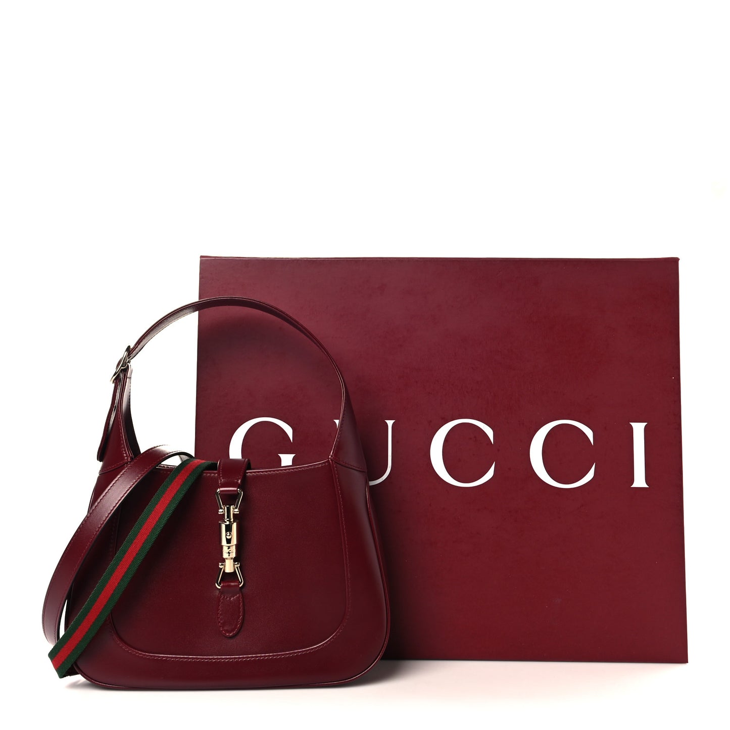 Ancora Calfskin Web Medium Jackie 1961 Hobo Rosso