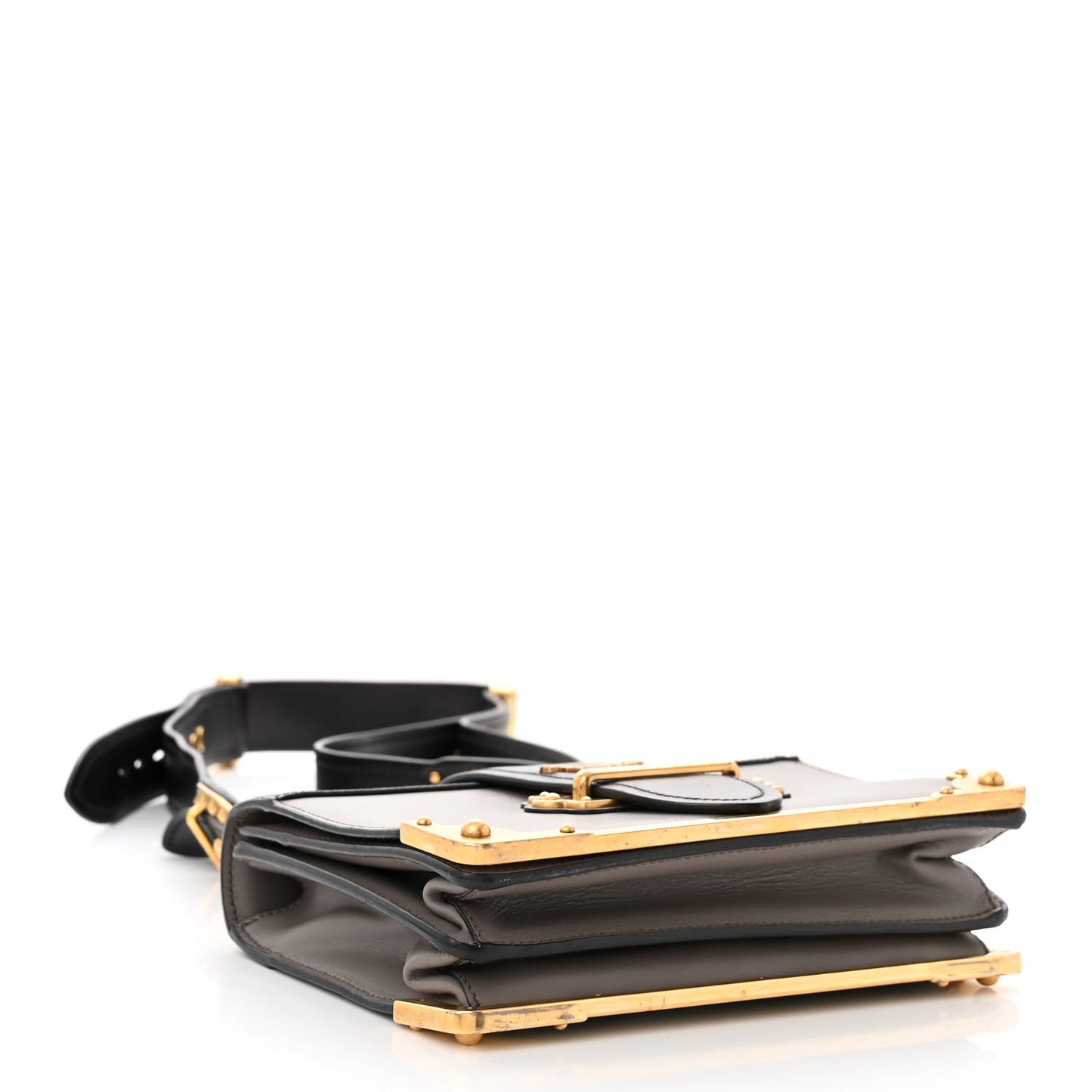 City Calfskin Saffiano Cahier Bag Mercurio Black