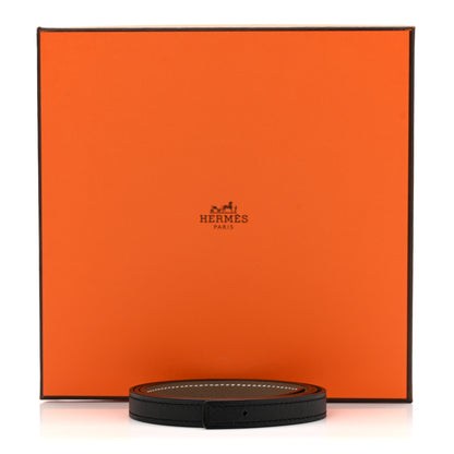 Hermes Swift Epsom 13mm Belt Strap 80 32 Black Etoupe 6 of 6