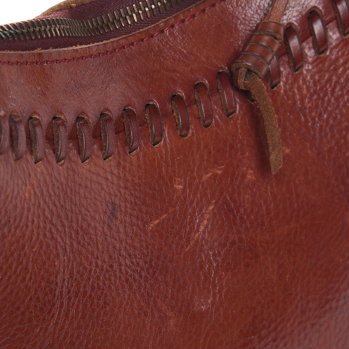 Calfskin Embossed Metal Oyster Brown