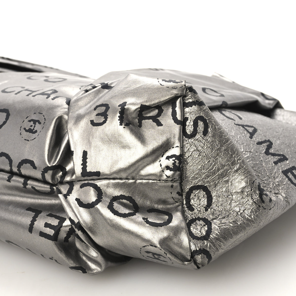 Chanel Coated Canvas Unlimited Clutch Silver 10 of 10