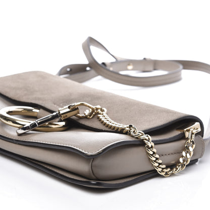 Chloe Suede Calfskin Small Faye Shoulder Bag Motty Grey 6 of 12
