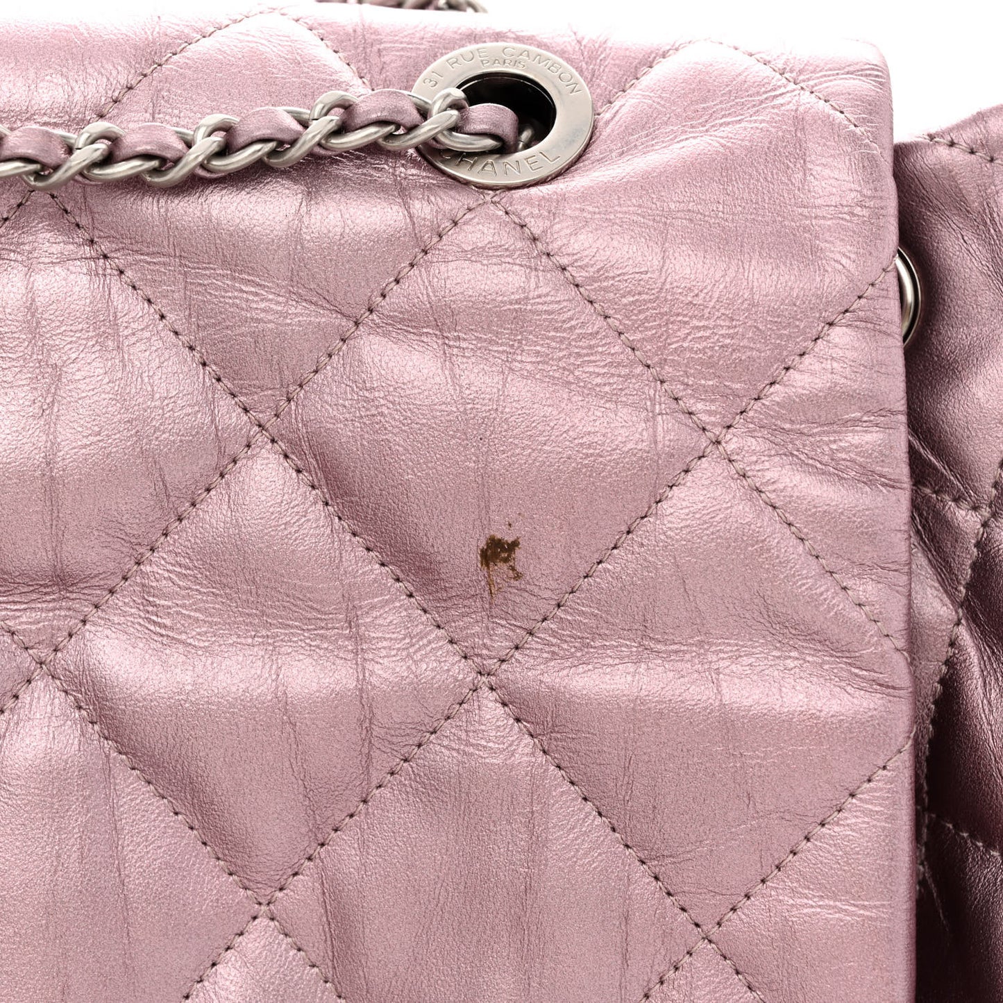 Iridescent Calfskin Quilted Ground Control Backpack Pink