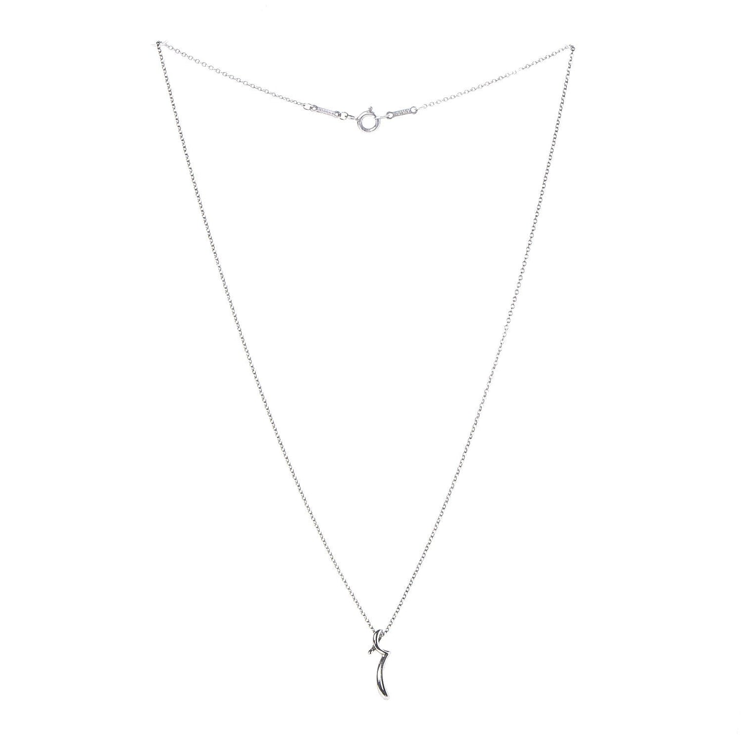 Sterling Silver Elsa Peretti Letter "R" Pendant Necklace