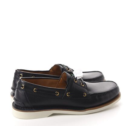 Gucci Calfskin Mens Delta Boat Loafers 8 Black 4 of 10