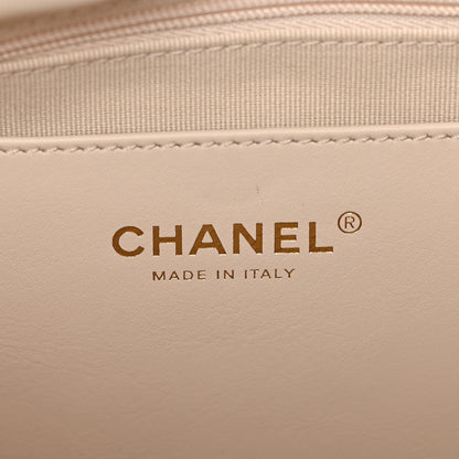 Chanel Calfskin Quilted Small Maxi Chain Hobo White 6 of 10