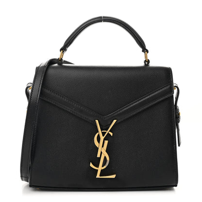 Saint Laurent Grain de Poudre Mini Classic Monogram Cassandra Top Handle Black Rouge Legion 1 of 12