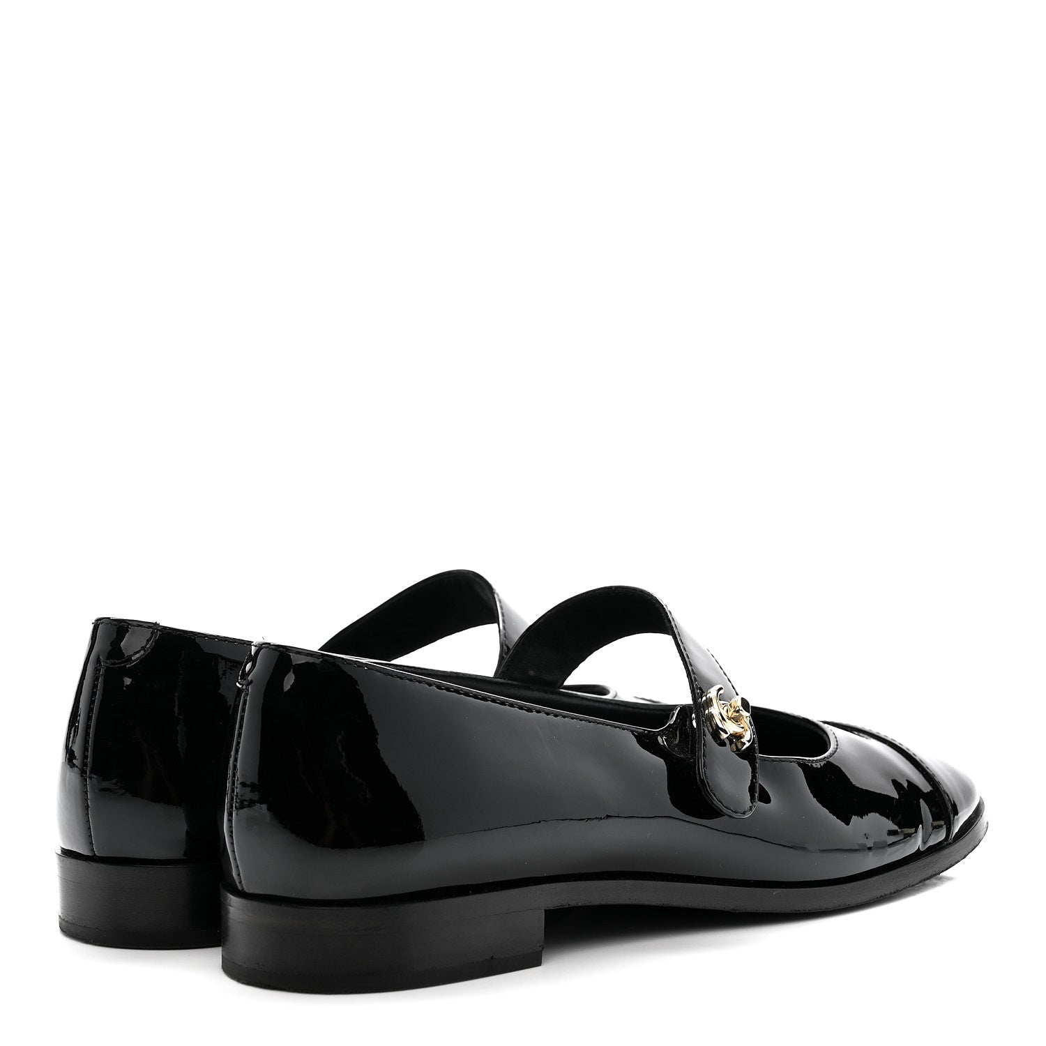 Chanel Patent Calfskin Mary Janes Flats 39 Black 5 of 9