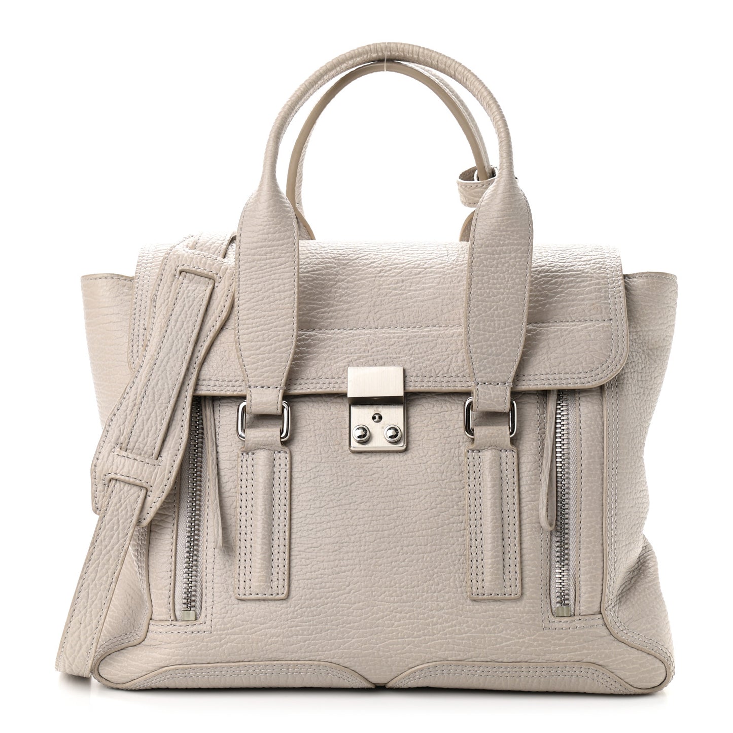Textured Calfskin Medium Pashli Satchel Feather