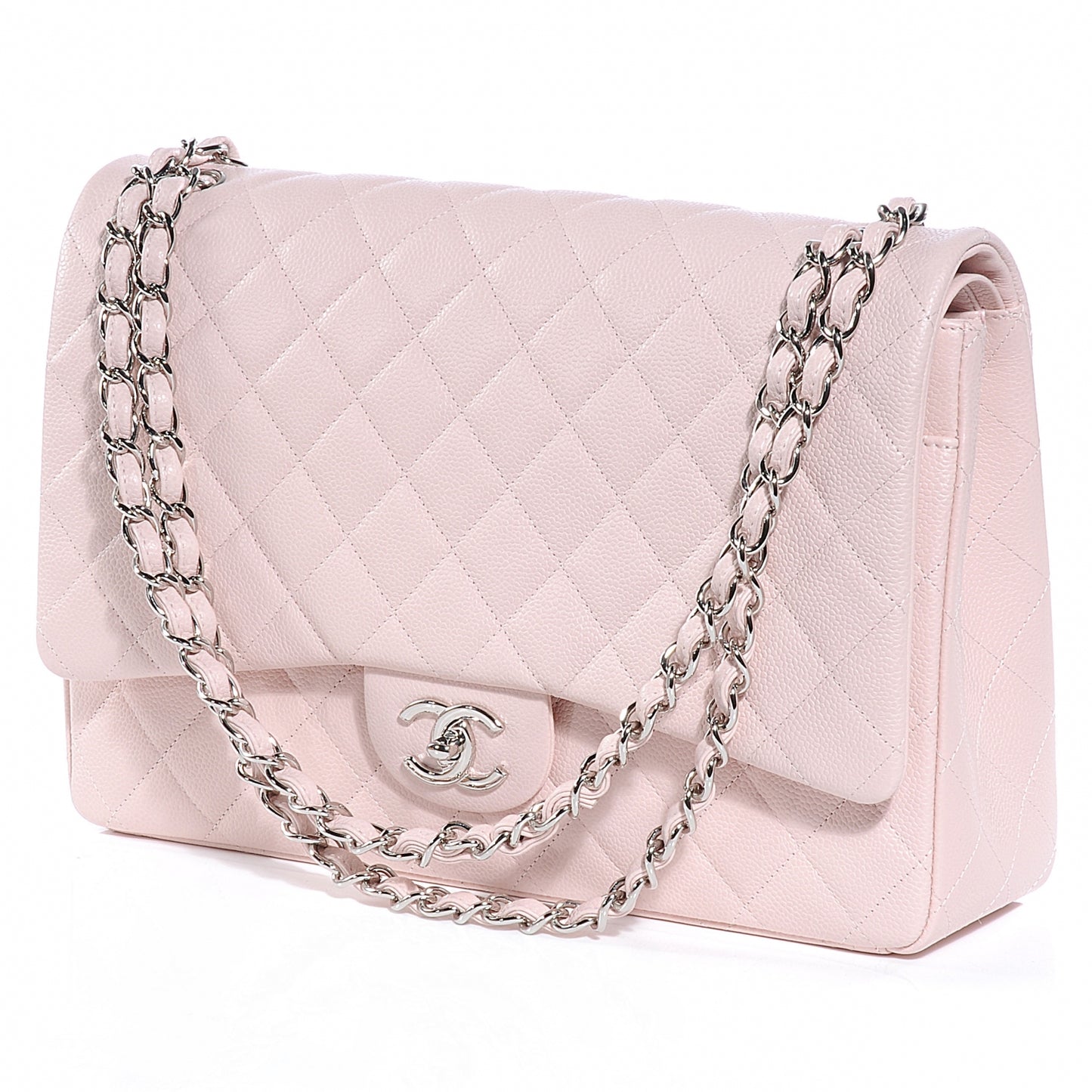Caviar Maxi Double Flap Pink
