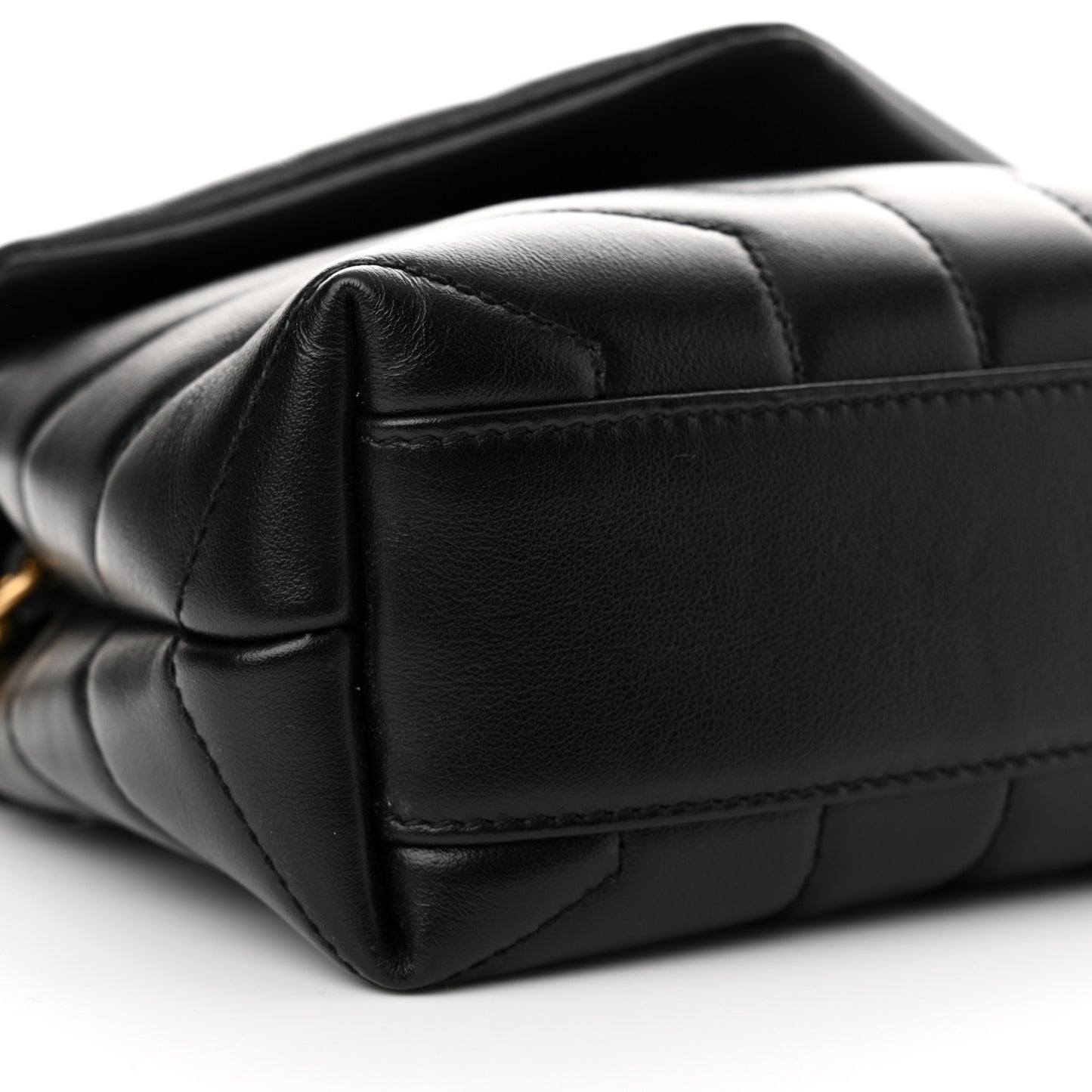 Calfskin Y Quilted Monogram Toy Loulou Crossbody Bag Black