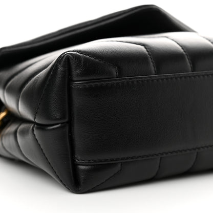 Saint Laurent Calfskin Y Quilted Monogram Toy Loulou Crossbody Bag Black 9 of 13