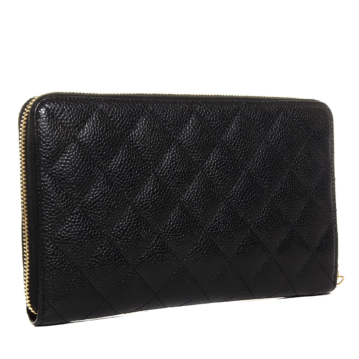 Chanel Caviar Quilted Large Zip Around Wallet Black 3 of 8
