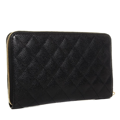 Chanel Caviar Quilted Large Zip Around Wallet Black 3 of 8