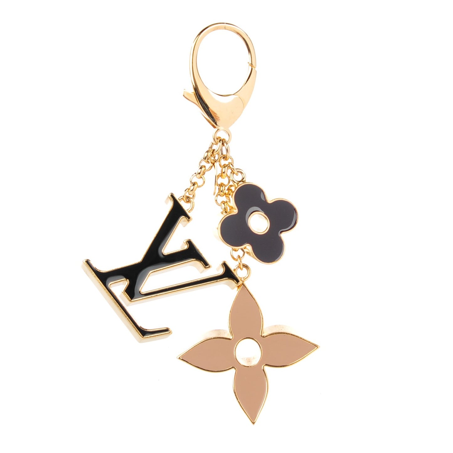 Fleur De Monogram Bag Charm Dore