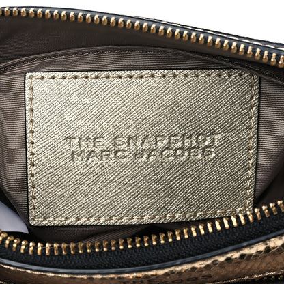 Marc Jacobs Metallic Sequin Snake Embossed Calfskin Stripe Snapshot Camera Bag Gold 6 of 10