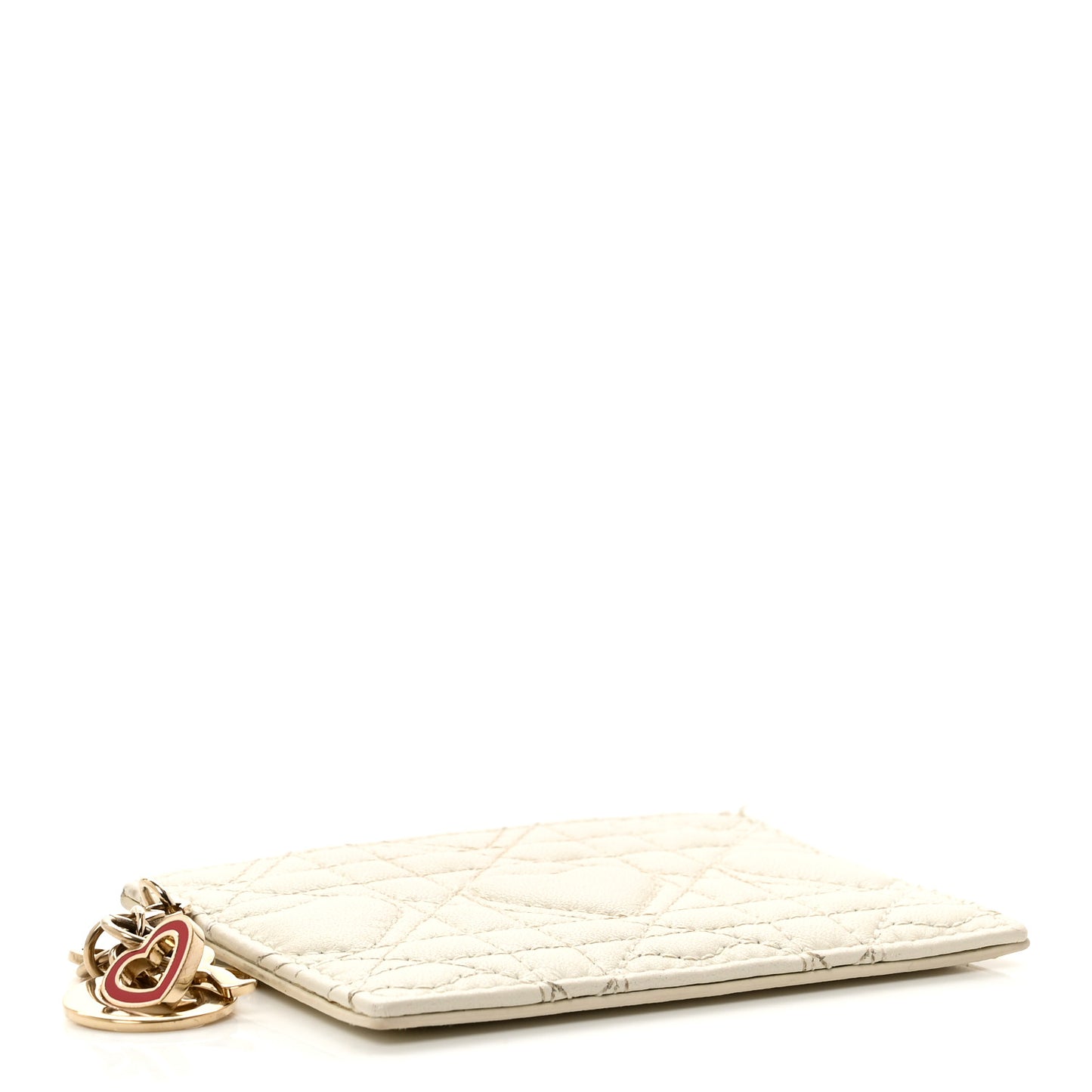 Lambskin Cannage DiorAmour Lady Dior Card Holder White