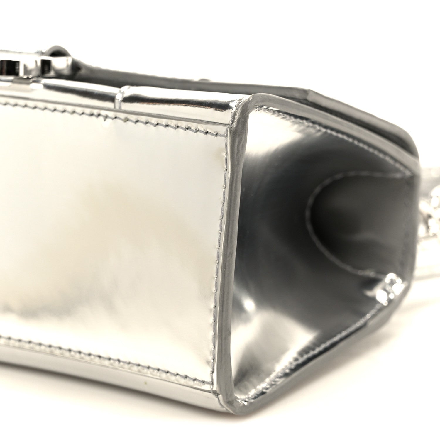 Balenciaga Metallic Calfskin Hourglass Top Handle Bag XS Silver 11 of 11