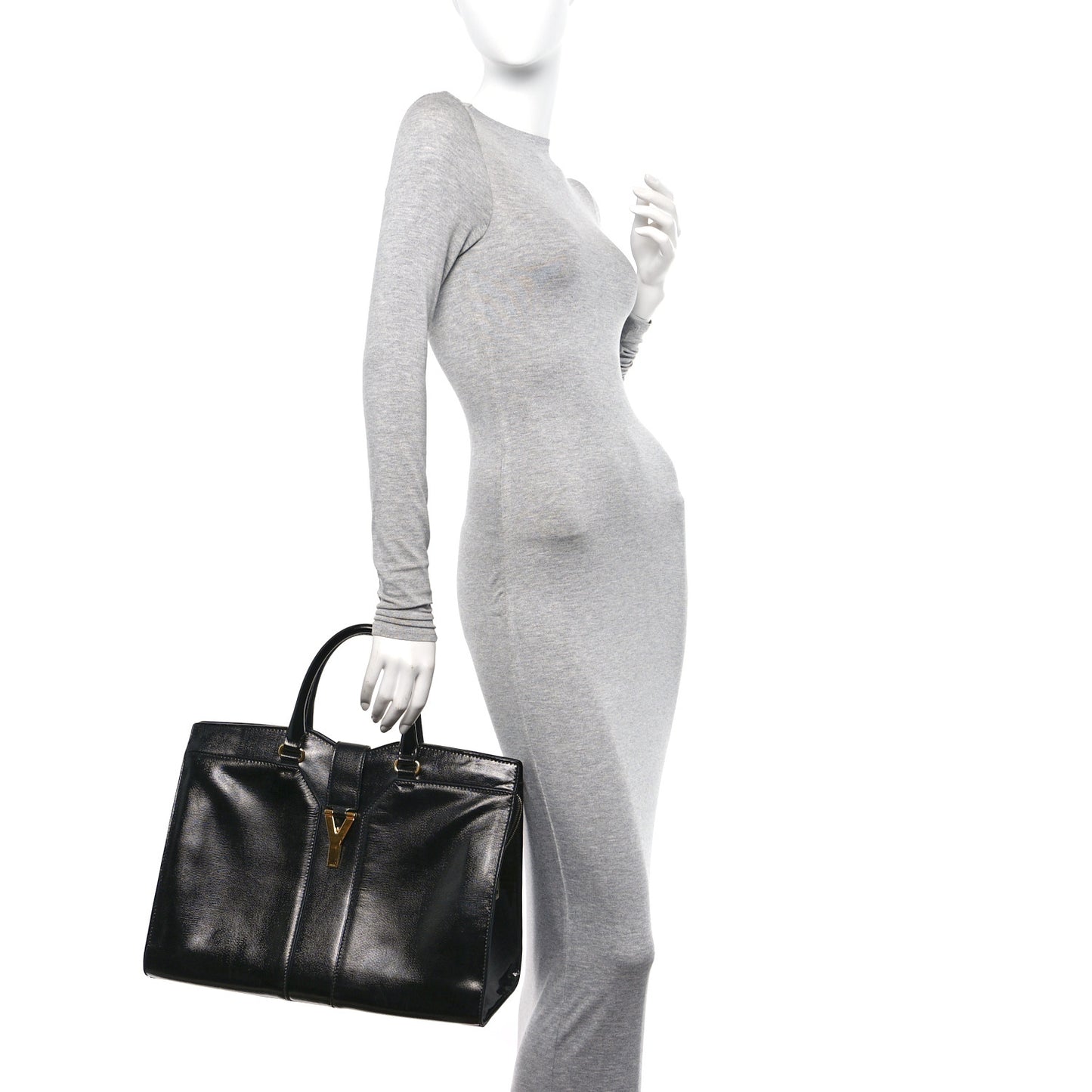 Textured Patent Leather Large Cabas Chyc Black