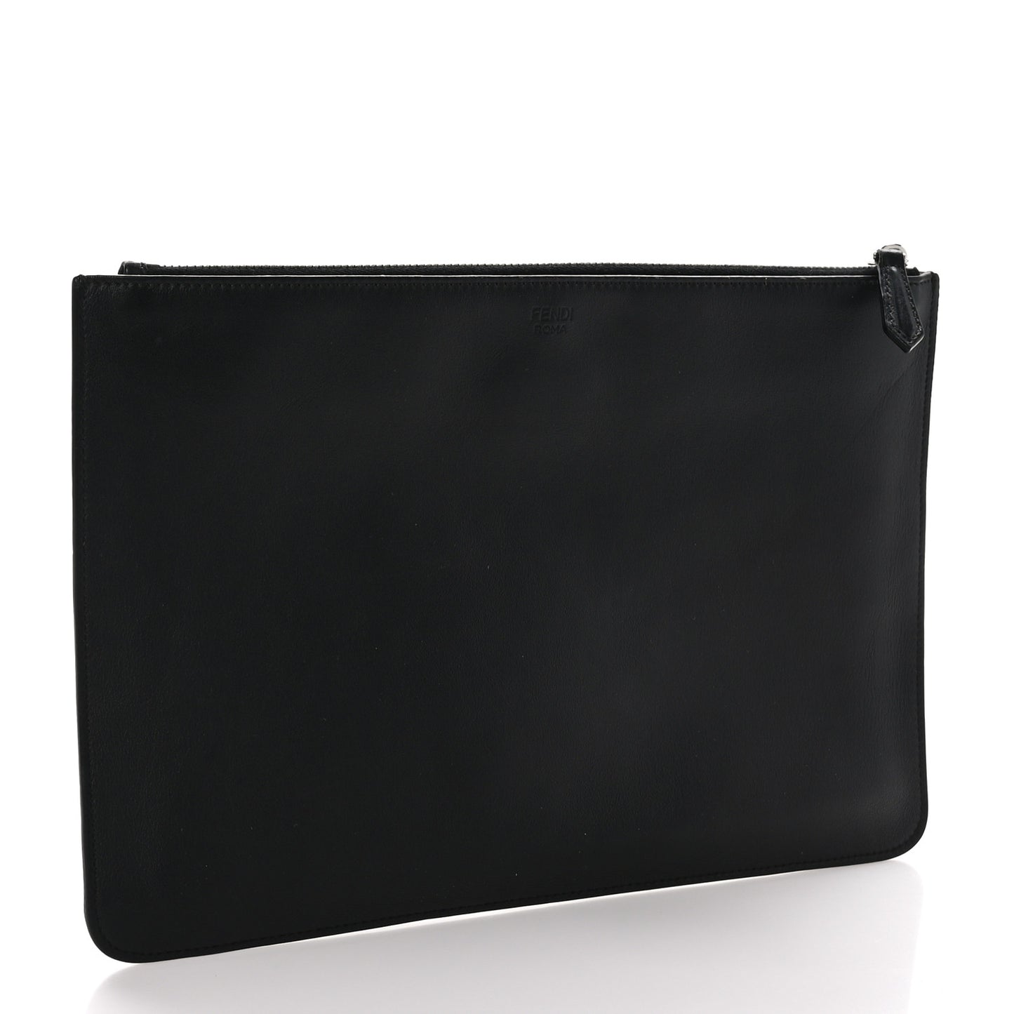 Calfskin Faces Pouch Black