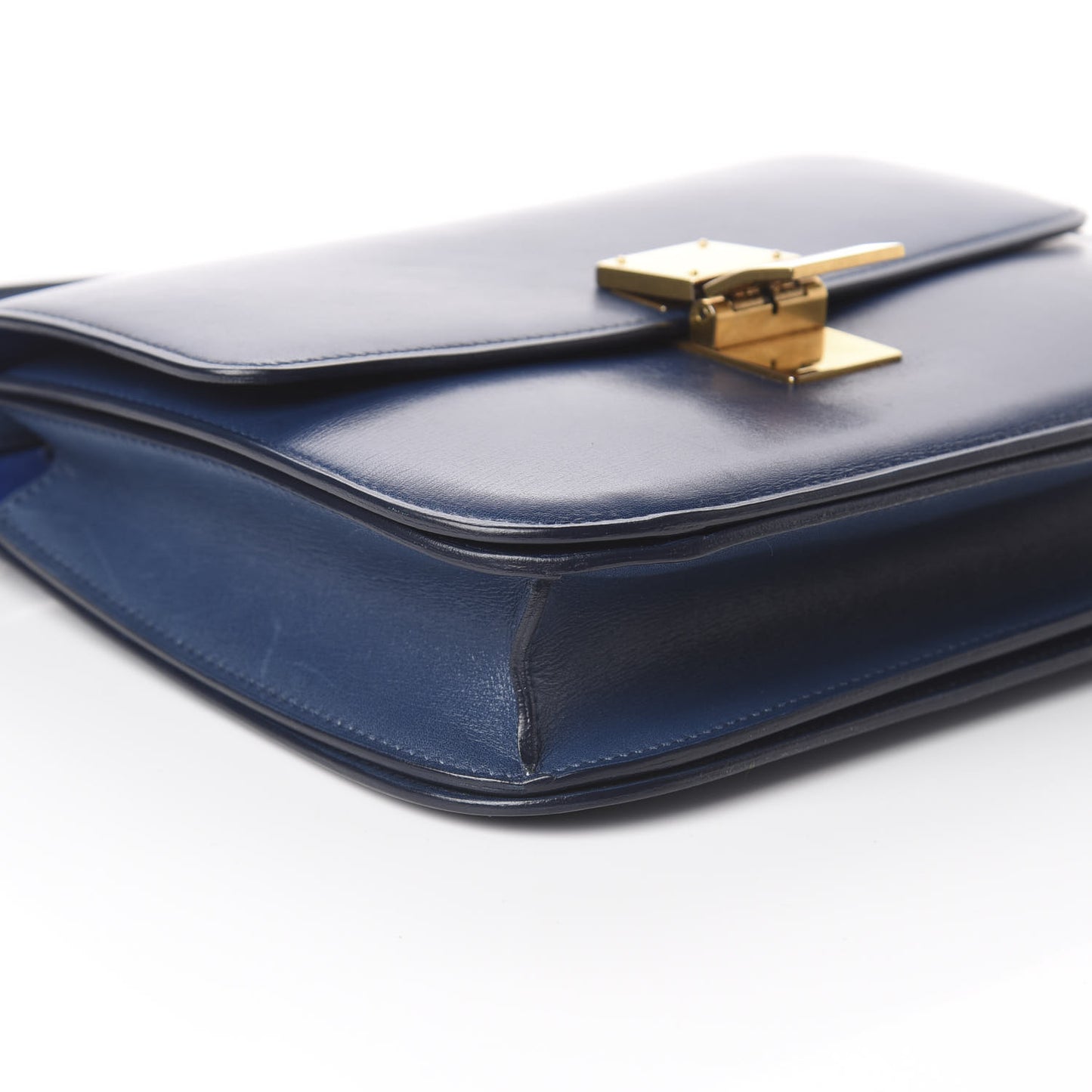 Box Calfskin Medium Classic Box Flap Bag Indigo