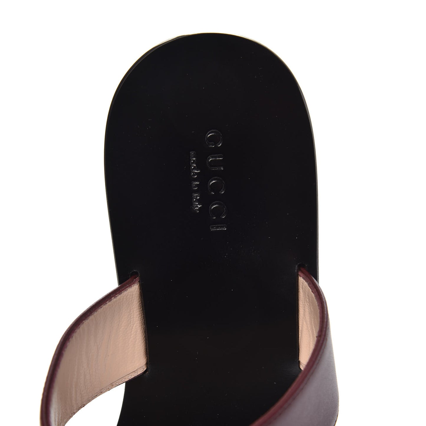Calfskin GG Marmont Thong Sandals 37.5 Vintage Bordeaux