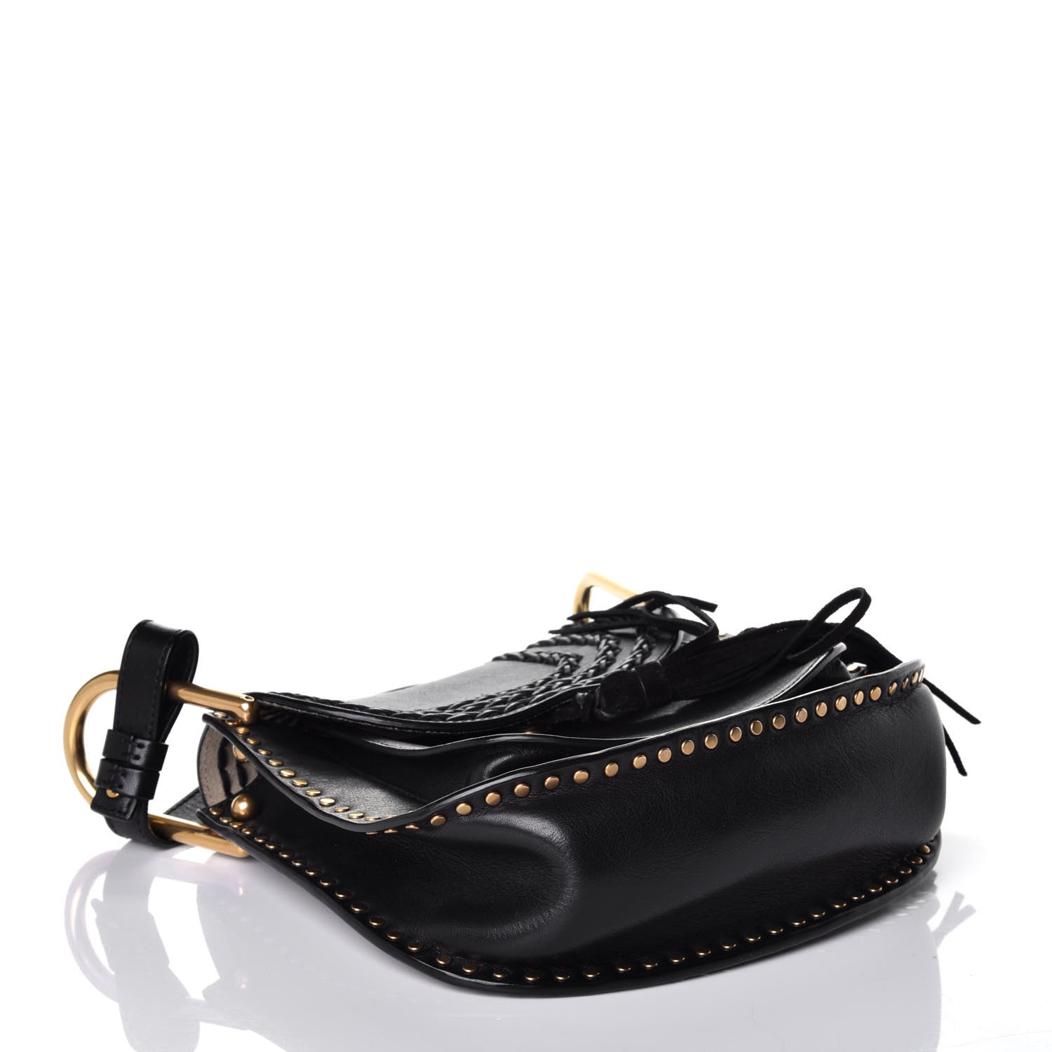 Chloe Calfskin Braided Small Hudson Shoulder Bag Black 4 of 8