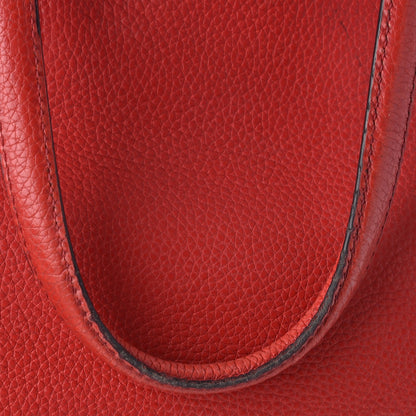 Alexander McQueen Pebbled Calfskin Small Skull Padlock Zip Around Tote Red 12 of 18
