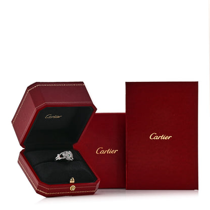 Cartier 18K White Gold Diamond Emerald Black Onyx Panthere de Cartier Ring 52 6 6 of 6