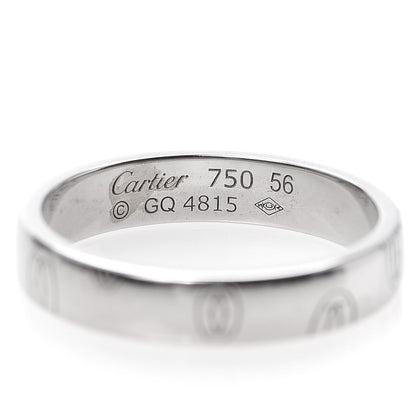 Cartier 18K White Gold 4mm Happy Birthday Band Ring 56 7.5 4 of 4