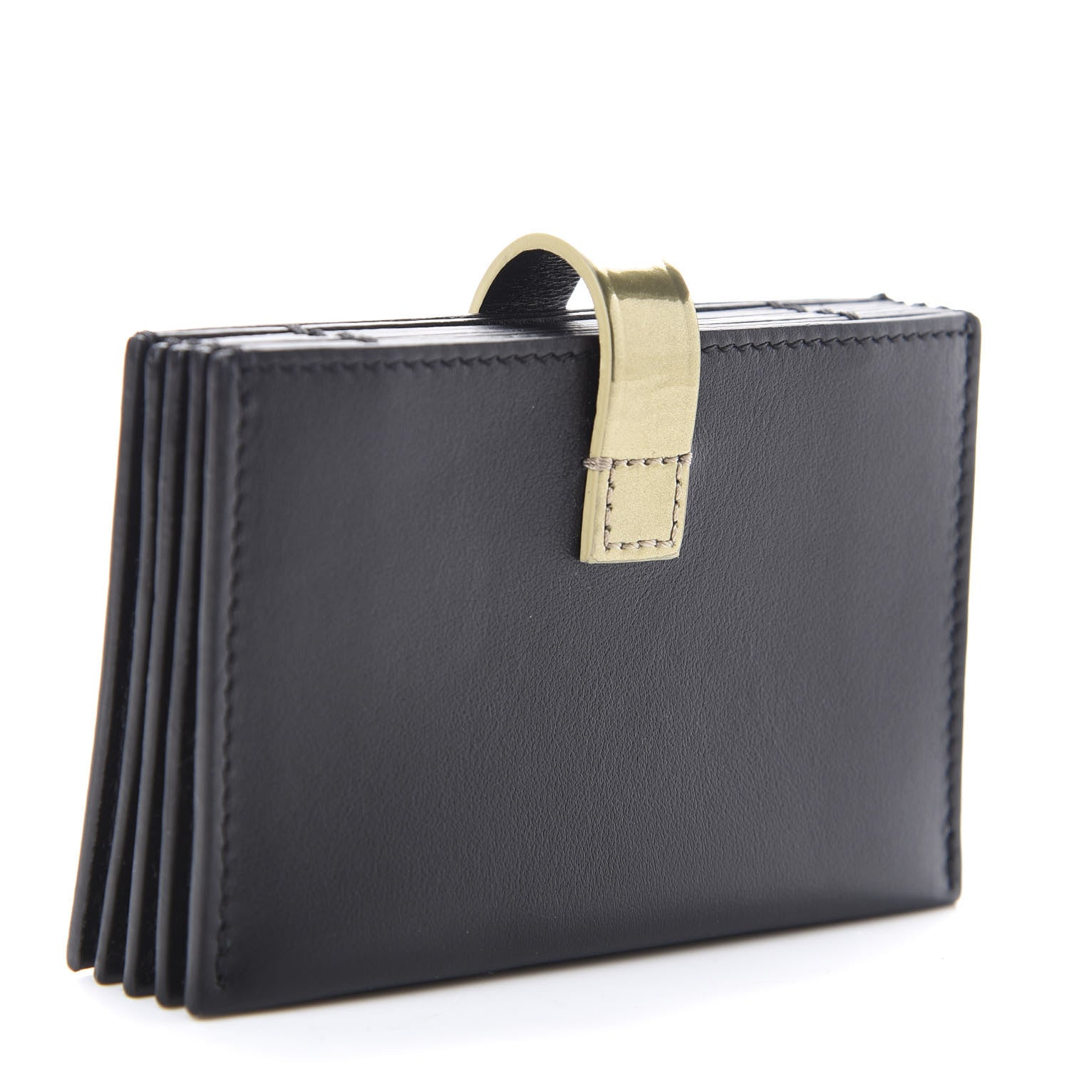 Celine Smooth Calfskin Accordion Card Holder Black Gold 3 of 7
