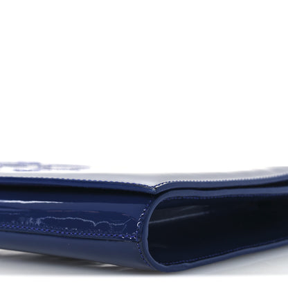 Saint Laurent Patent Calfskin Monogram Large Belle De Jour Clutch Royal Blue 10 of 12