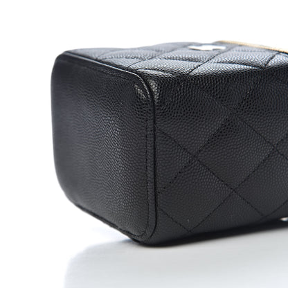 Chanel Caviar Quilted Mini Vanity Case With Chain Black 9 of 10