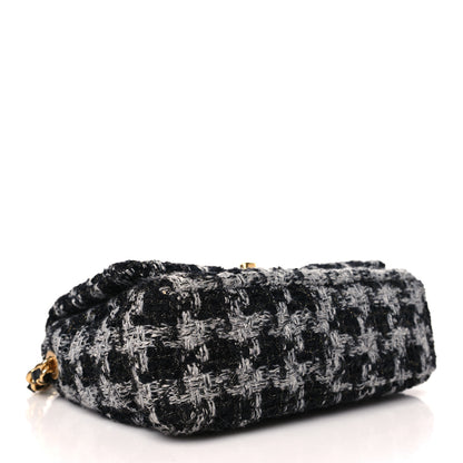 Chanel Wool Tweed Quilted Elegant Chain Flap Black Grey 4 of 9
