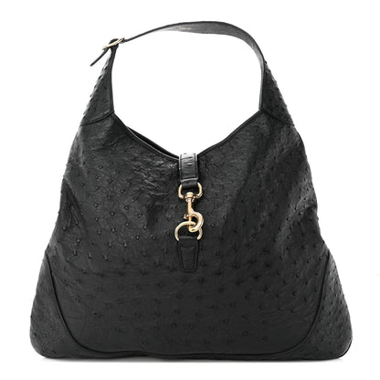 Gucci Ostrich Large Jackie Hobo Black 1 of 11