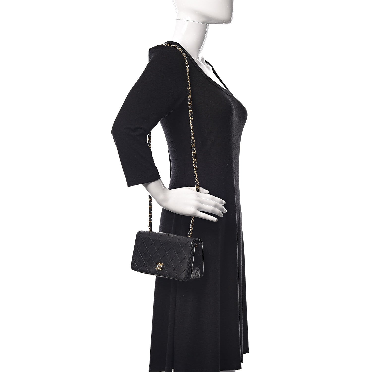 Chanel Lambskin Quilted Mini Flap Black 2 of 13
