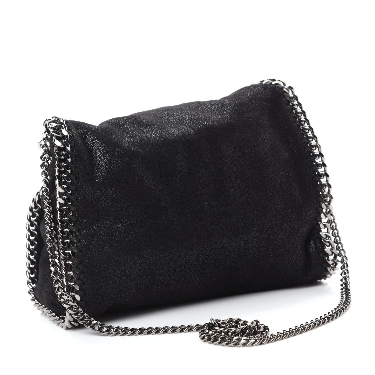 Shaggy Deer Mini Falabella Fold Over Tote Black
