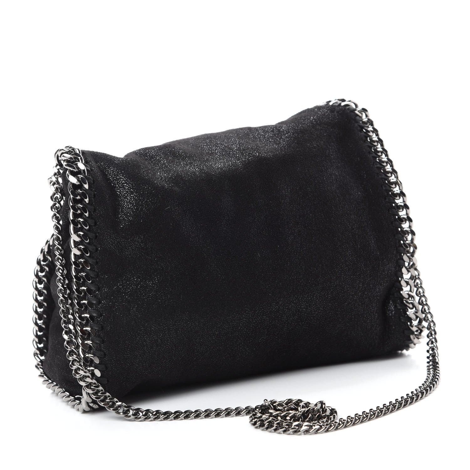 Stella McCartney Shaggy Deer Mini Falabella Fold Over Tote Black 3 of 10