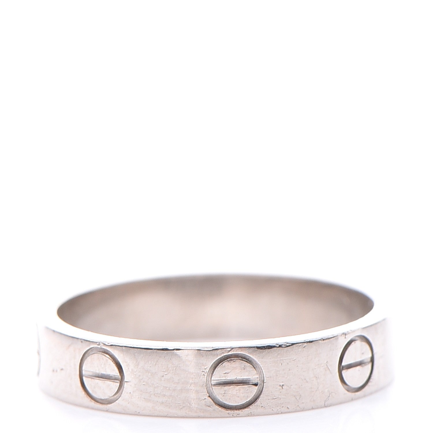Cartier 18K White Gold 3.5mm LOVE Wedding Band Ring 49 4.75 3 of 5