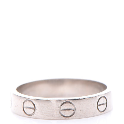 Cartier 18K White Gold 3.5mm LOVE Wedding Band Ring 49 4.75 3 of 5