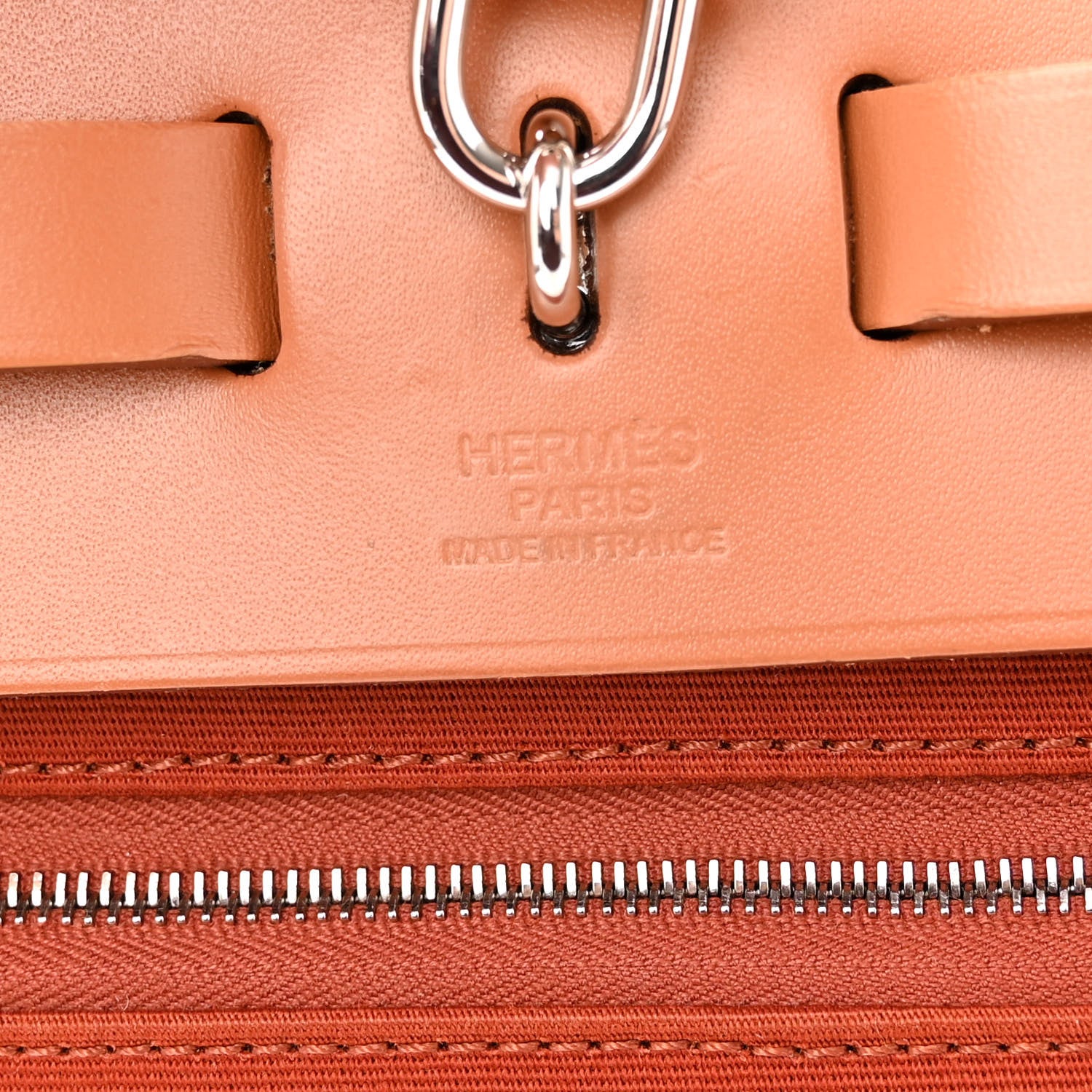 Hermes Military Toile Vache Hunter Herbag Zip 31 PM Cuivre Natural 6 of 9