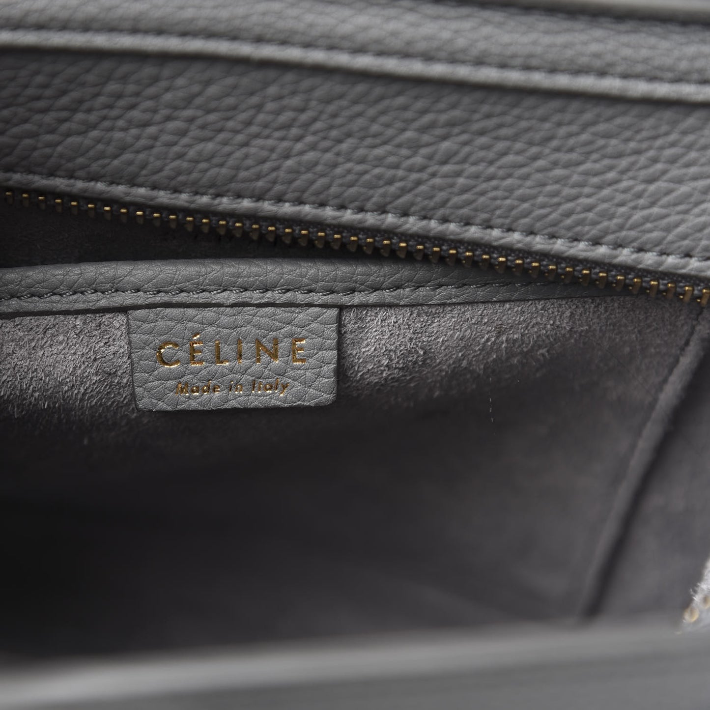 Drummed Calfskin Nano Luggage Kohl